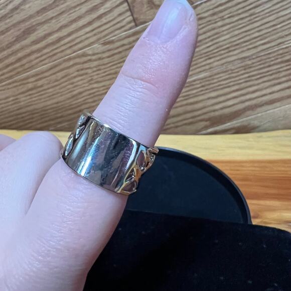 Lia Sophia Silver Tone Criss Cross Celtic Knot Brutalist Chunky Accent Ring 9 - Picture 6 of 7